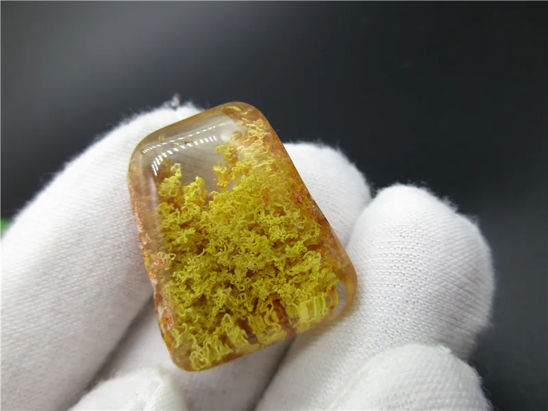 Натуральный желтый Ghost Phantom Quartz кристалл камень кулон Самоцветы с лечебным действием, образцы кулон