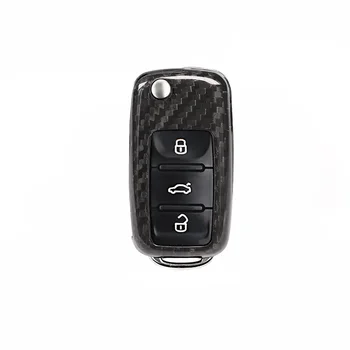 

Real Carbon Fiber Car Key Shell Cover Trim Part For Volkswagen LaVida Sagitar Golf 6 POLO Santana Passat TTiguan For VW Touareg