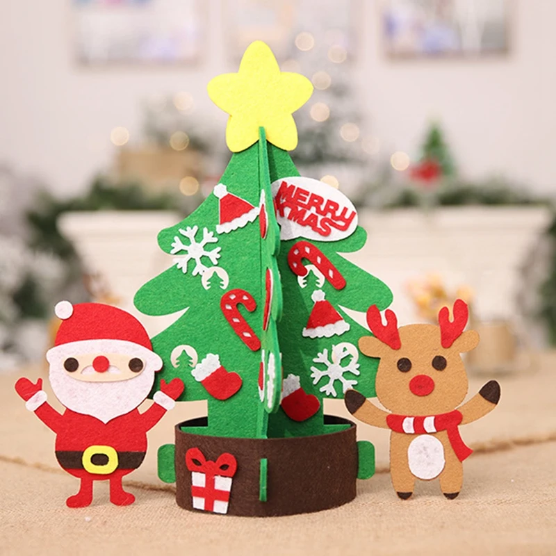 

DIY Felt Christmas Tree New Year Gifts Kids Toys Artificial Tree Wall Hanging Ornaments Christmas Decoration for Home