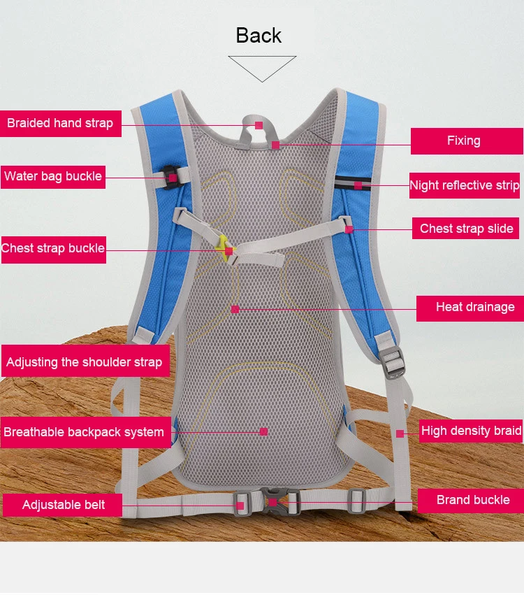 Сумка для воды на открытом воздухе, гидратационный рюкзак для женщин и мужчин, для кемпинга, езды на велосипеде, спортивный рюкзак для мужчин, велосипедный рюкзак с карманами, светоотражаПредупреждение