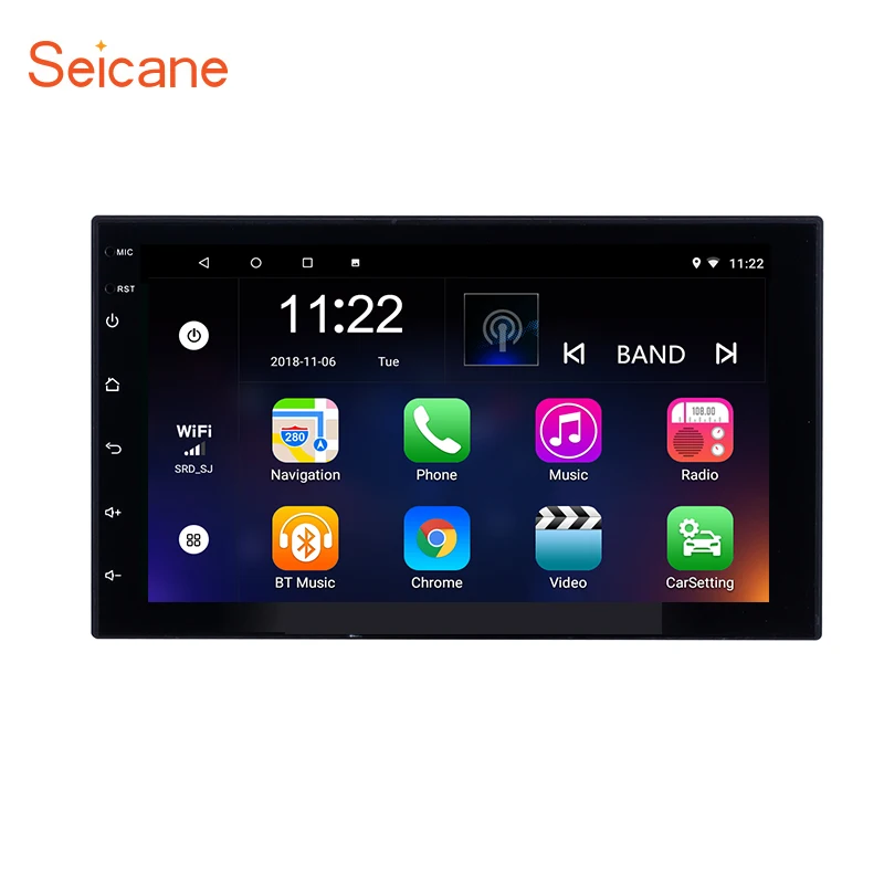 Автомагнитола Seicane универсальная 2 Din Android 8 1 четырехъядерная Bluetooth GPS
