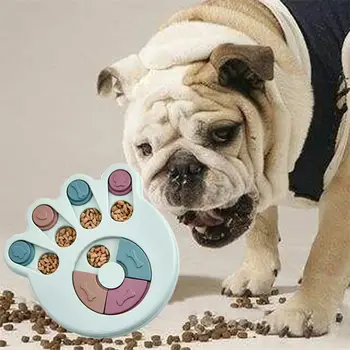 

Pet Training Puzzle Dog Toy Slow Food Bowl Multifunction Educational Dog Cat Toys Slow Eat Biting Dog Bowl Flower Shape Round
