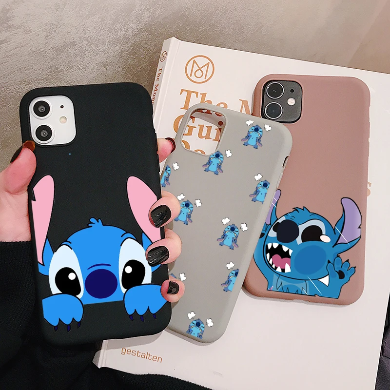 

Pop Stitch Cartoon Phone Case for iPhone 11 Pro XR X Xs Max 8 7 6 Plus 6S 5S SE Frosted Silicone Cases Soft Back Cover