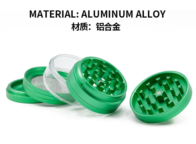 Soundtrack With New 63MM Five-layer Green Aluminum Alloy Smoker Herb Grinder Tobacco Grinder Tobacco Crusher Smoking Accessories