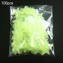 Autocollant mural étoile lumineuse fluorescente 3D, 100 pièces/70 pièces, 3CM, pour chambre à coucher, plafond, maison, endroit sombre