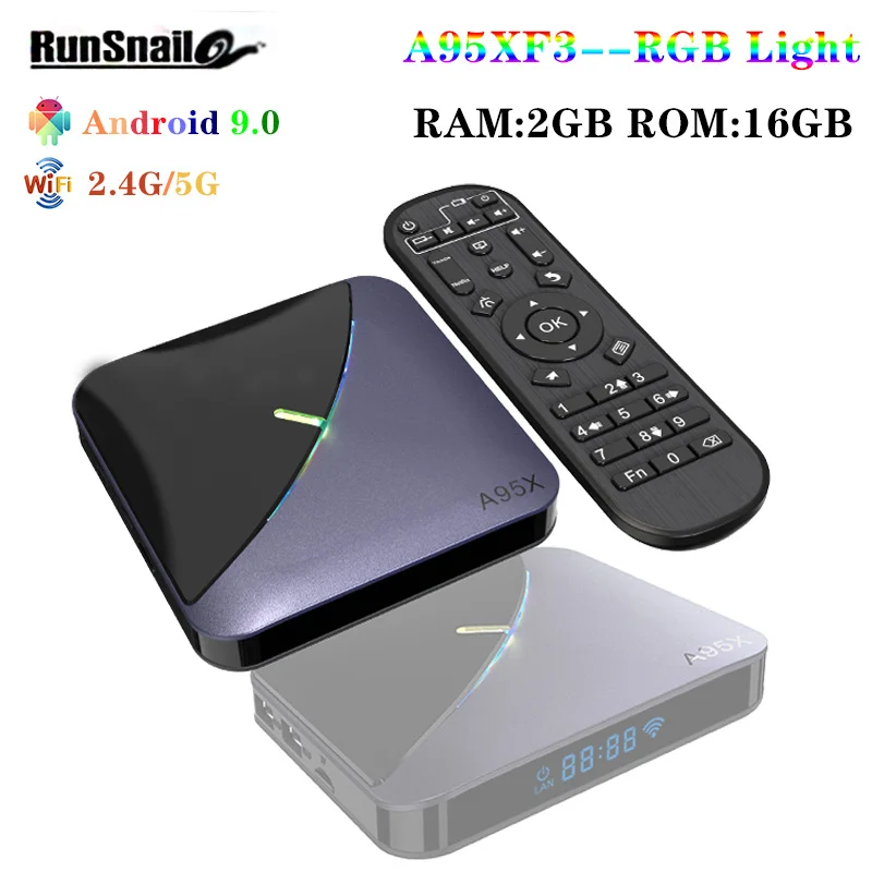 A95XF3 Smart tv Box Android9.0 RGB светильник Bluetooth Amlogic S905X3 4GB64GB 2GB16GB 2,4G/5 GWifi 2USB порт медиаплеер телеприставка - Цвет: 2GB16GB