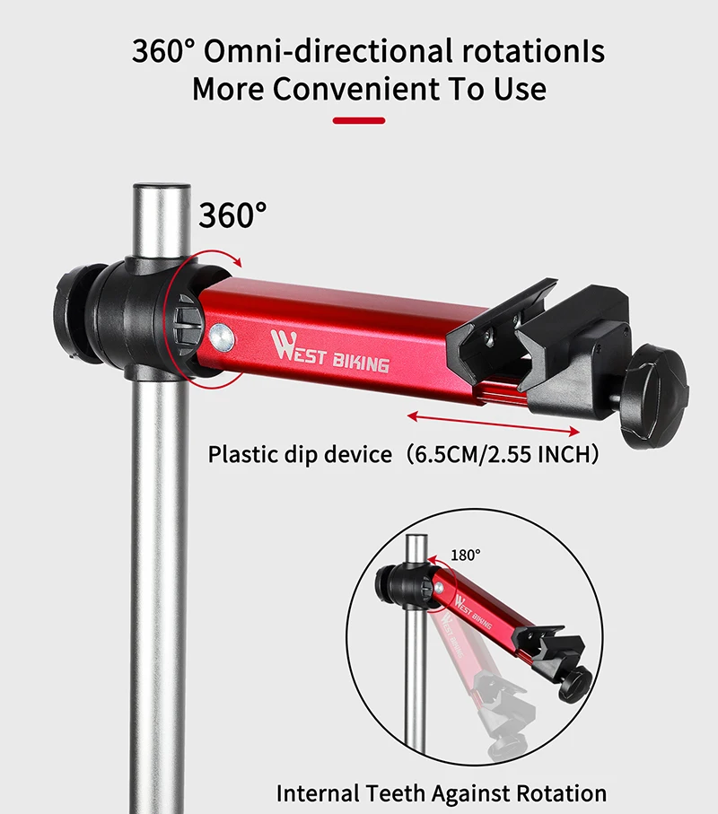 WEST BIKING Portable Bike Repair Stand Adjustable Foldable Bicycle Repair Tools Aluminum Alloy MTB Road Bicycle Maintenance Tool
