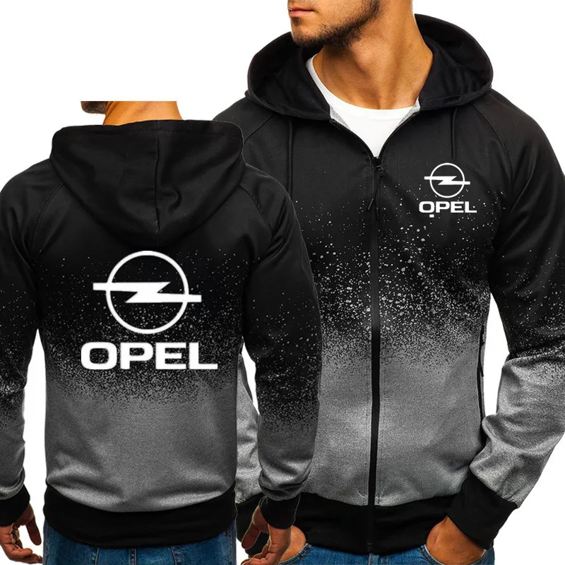 Весна, мужская куртка, логотип Opel, длинная, Harajuku, на молнии, с капюшоном, хлопок, градиент, 3d, пуловер, пальто K - Цвет: as picture