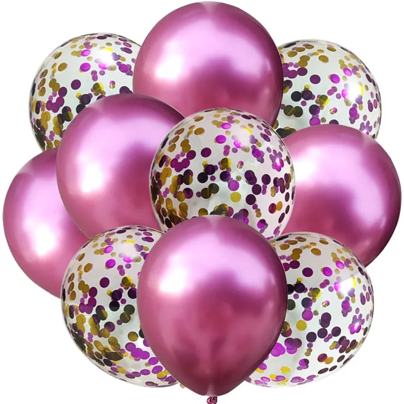 10 шт. металлические двухцветные конфетти воздушные шары Декор на день рождения парти воздушные шары на день рождения свадебные предметы для вечеринки, сувениры XN