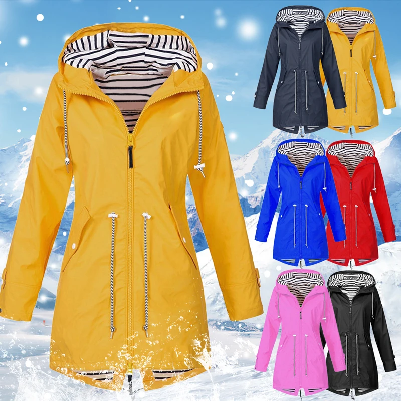 

2019 Women Jacket Coat Waterproof Transition Jacket Outdoor Hiking Clothes Lightweight Raincoat Women's Raincoat Camp Jackets