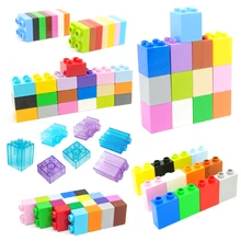 Tijolos a granel coloridos 2 4 pontos mosaico quadrado tamanho grande bloco de construção montagem acessórios tijolos compatíveis diy brinquedos para crianças
