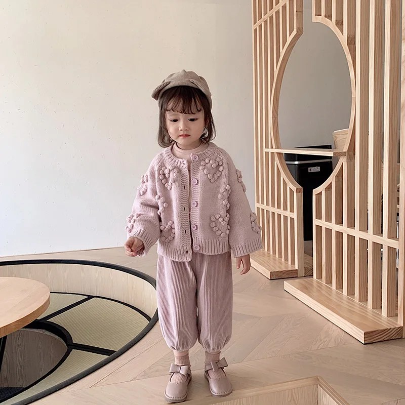 Свободные штаны для отдыха для девочек Новинка года, детские вельветовые штаны на осень-зиму детские штаны с рюшами для малышей
