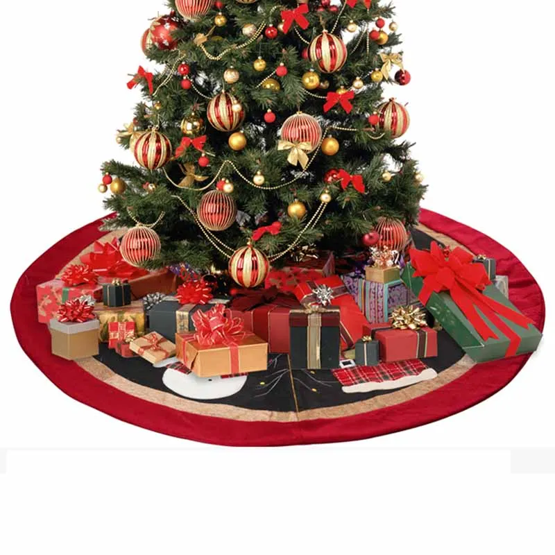 

1 pcs Christmas Kit Tree Skirt Decoration Santa Snowman Nonwoven Fabric 120cm new high quality