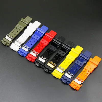 XINDI 16 мм силиконовый резиновый цветной ремешок подходит для Casio G-SHOCK GD GA GLS-100 110 120