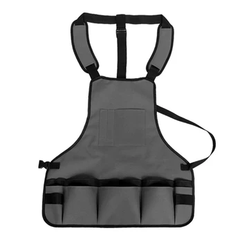 

Garden Tool Apron with 15 Pockets Oxford Cloth Waterproof Protective Work Storage Apron Fully Adjustable With Cross-Back Straps