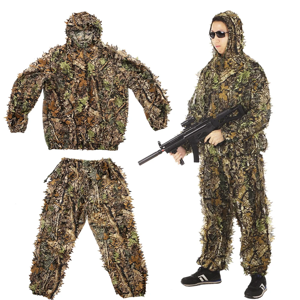 

Outdoor Camping Multifunctional Bionic Ghillie Suit 3D Jungle Woodland Hunting Gaming Camouflaged Cloak Hunting Ghillie Suit