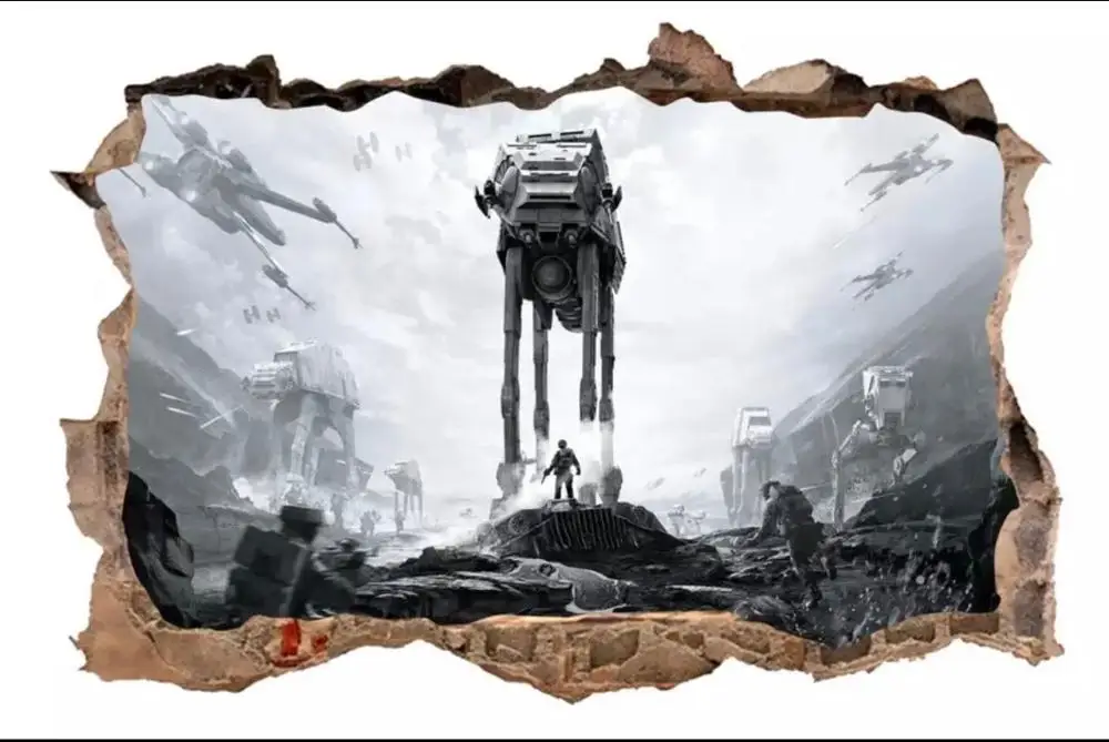 Изготовленный на заказ 3DView наклейки на стену лего Phantom ниндзя для детской комнаты Гарри Поттер с принтом «Звездные войны» для мальчиков, аксессуары для комнаты, Настенная роспись наклейка домашний декор - Цвет: 155 x 104cm
