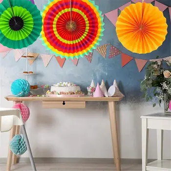 

Tissue Paper Fans Party Wedding Birthday Hanging Paper Fan Decorations NEW SWWQ