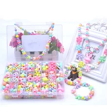 Ювелирный Комплект из бисера аксессуары игрушечное Ожерелье Браслеты Обучающие Для украшения подарка DIY ручной работы бабочки принцесса