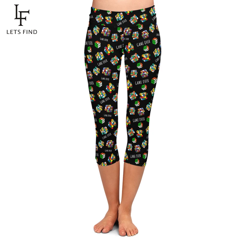 LETSFIND Mandalas Print High Waist Capri Leggings Elasticity Women Digital Printed Leggins Push Up Strength Pants