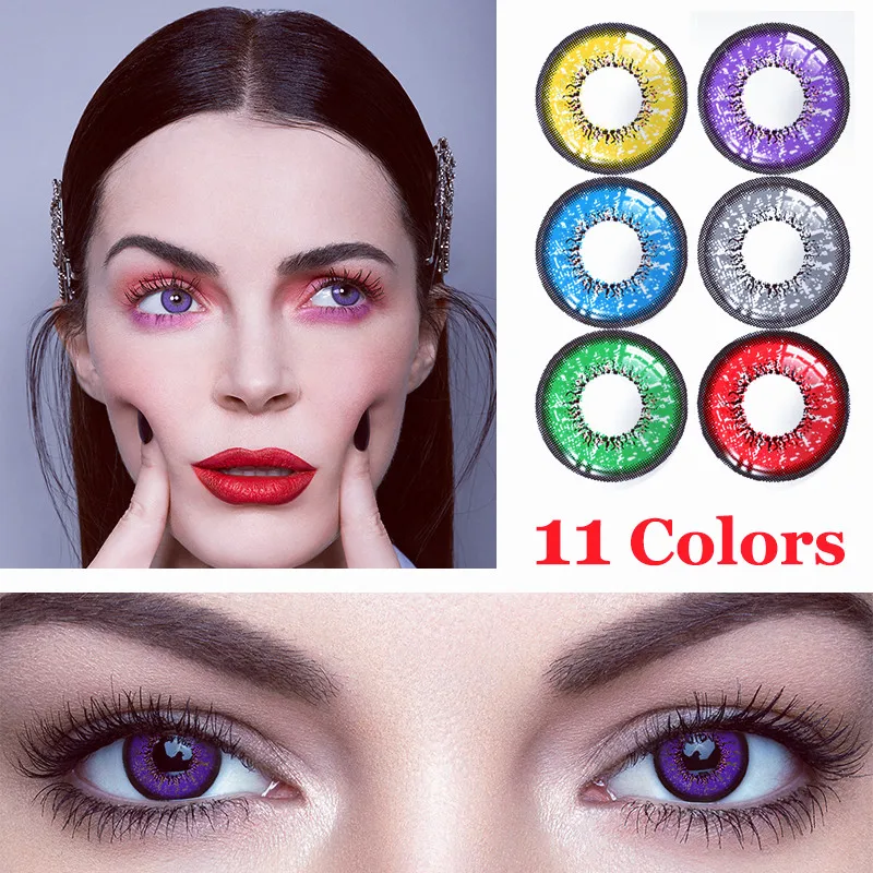 De contactos Cosplay Halloween de lentes de contacto anual púrpura lentes de contacto para los ojos contactos con contactos de Color