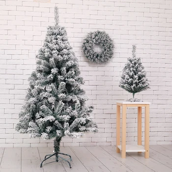 

Flocking Snowflake Artificial Christmas Tree DIY Xmas Tree New Year Home Ornaments Party Decorations 1.2m 1.5m 1.8m 2.1m