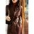Women's Genuine Leather Lace-Up Coat, Sheepskin Jacket, Long Trench, Large Size, Tops