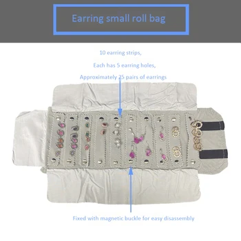 

Velvet Jewelry Roll Bag for Earring Storage Box Pendant Jewelry Storage Portable Earring Display Box
