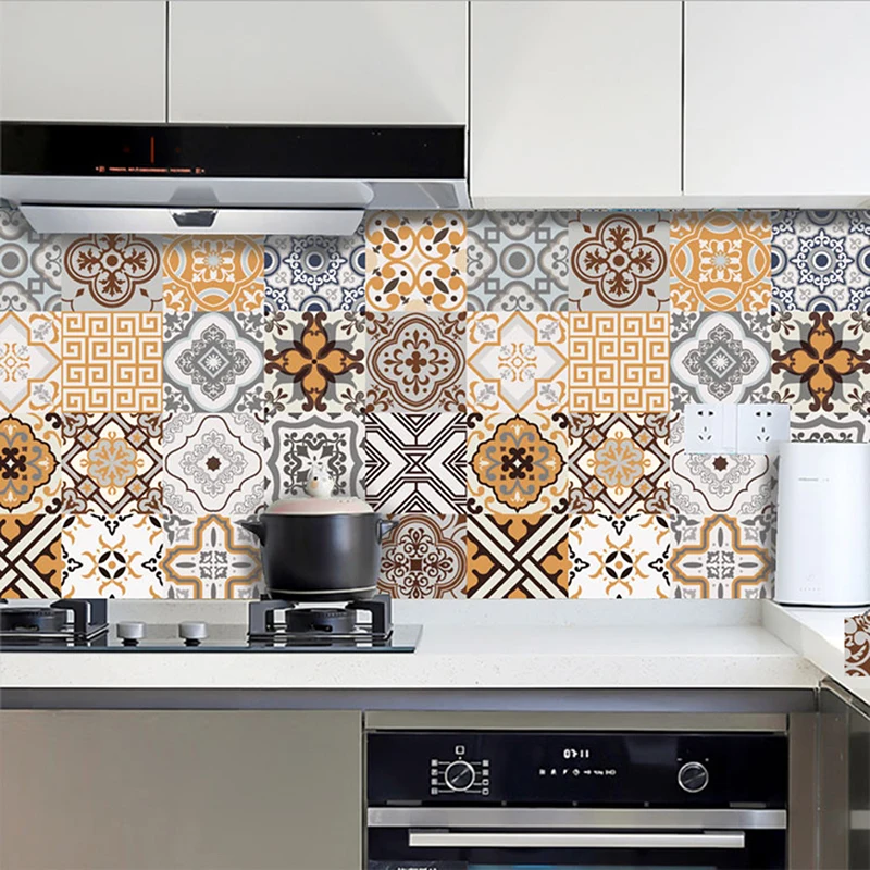 30Pcs PVC Waterproof Self-Adhesive Wall Stickers Moroccan Style Furniture Kitchen Bathroom Floor Decorative Tile Stickers 30Pcs PVC Waterproof Self-Adhesive Wall Stickers Moroccan Style Furniture Kitchen Bathroom Floor Decorative Tile Stickers