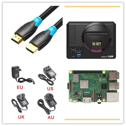 3B Kit 2 RETROFLAG MEGAPi чехол с Raspberry Pi 3 Model B+ 3B плюс адаптер питания HDMI кабель радиатор вентилятор комплект уже собран - Цвет: 3B Kit 2