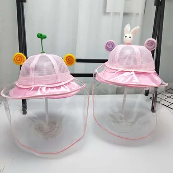 

Kids Cute Cartoon Anti-fog Hat Face Cover Outdoor Sun Protection Cap Removable Fisherman Hats Children Gifts