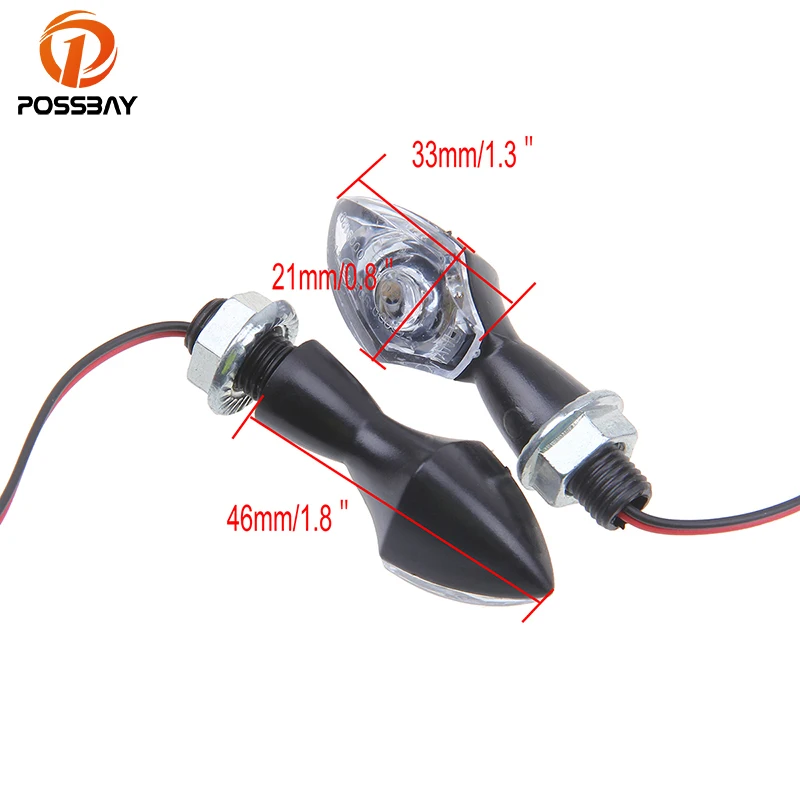 POSSBAY Vintage 12V Motorcycle Turn Signals MTB ATV Scooter Indicator Lamps Universal for Kawasaki Harley Honda Suzuki Scooters |