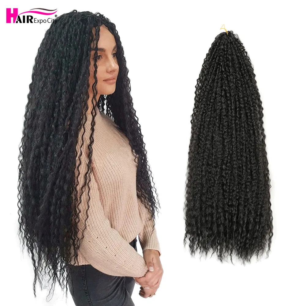 Trenzas de pelo Afro rizado de 20-28 pulgadas, extensiones de