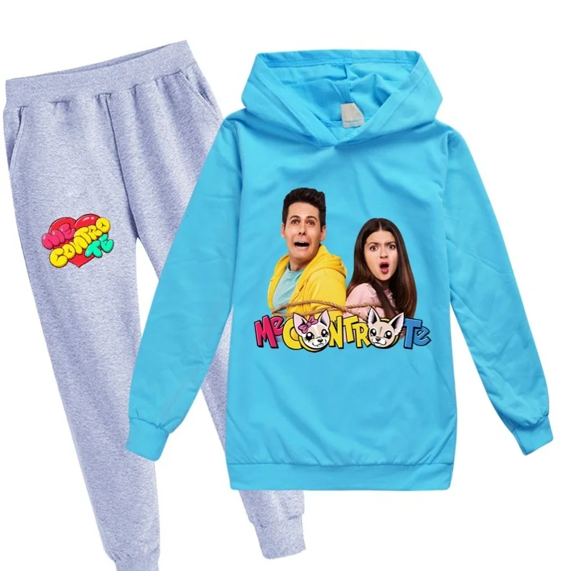 

2-16 Years Kids Girl Clothing Me Contro Te Set Casual Fashion Cartoon Casual Hoodies+ Pants Children Baby Girls Clothing