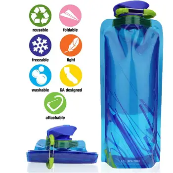 

Reusable BPA Free Water Bottle 700ml Foldable Collapsible Water Bottle Sports Portable Drinking Bottles Kettle Outdoor Travel