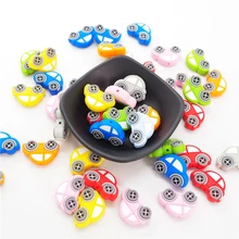 Special Price Chenkai 50PCS Silicone Car Beads Baby Cartoon Teething BPA Free For DIY Infant Soothing Pacifier Nursing Bracelet Toys Accessory