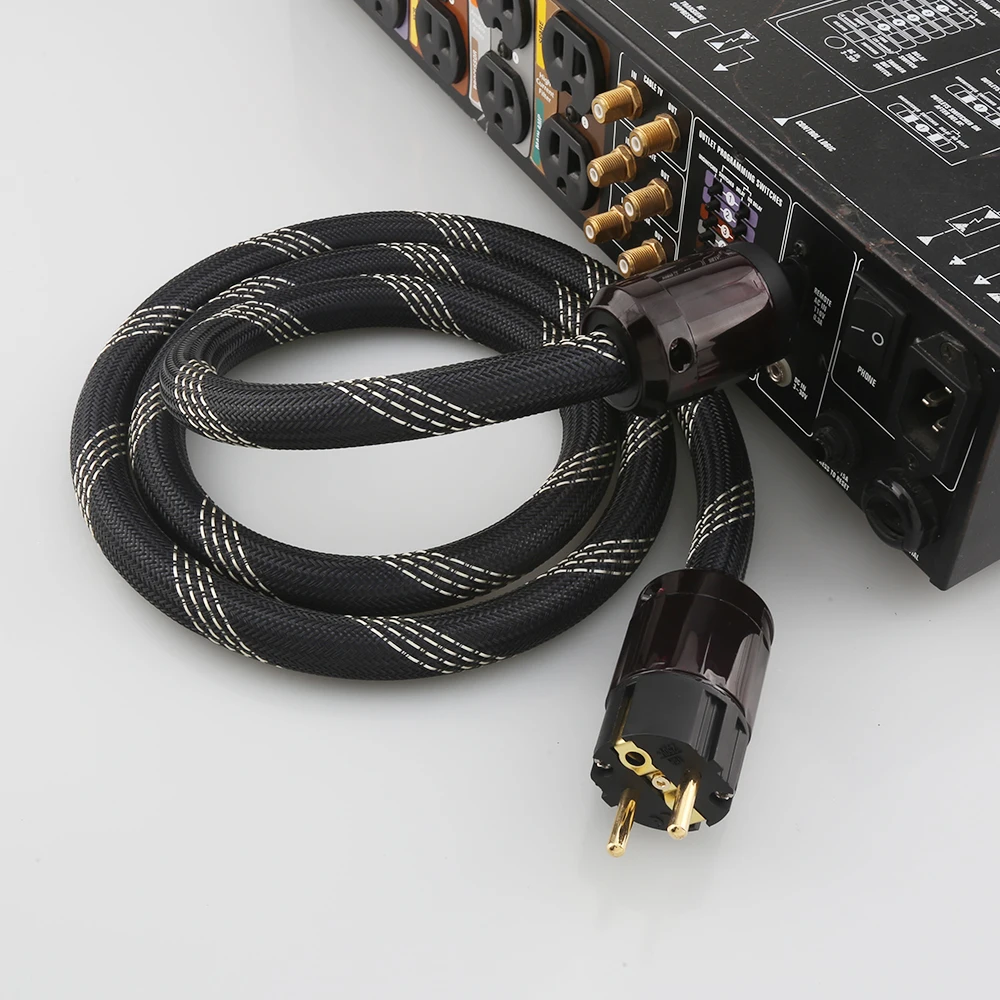 P101 HiFi Audiophile Power Cord C7 IEC Female Figure 8 US EU AU AC Plug