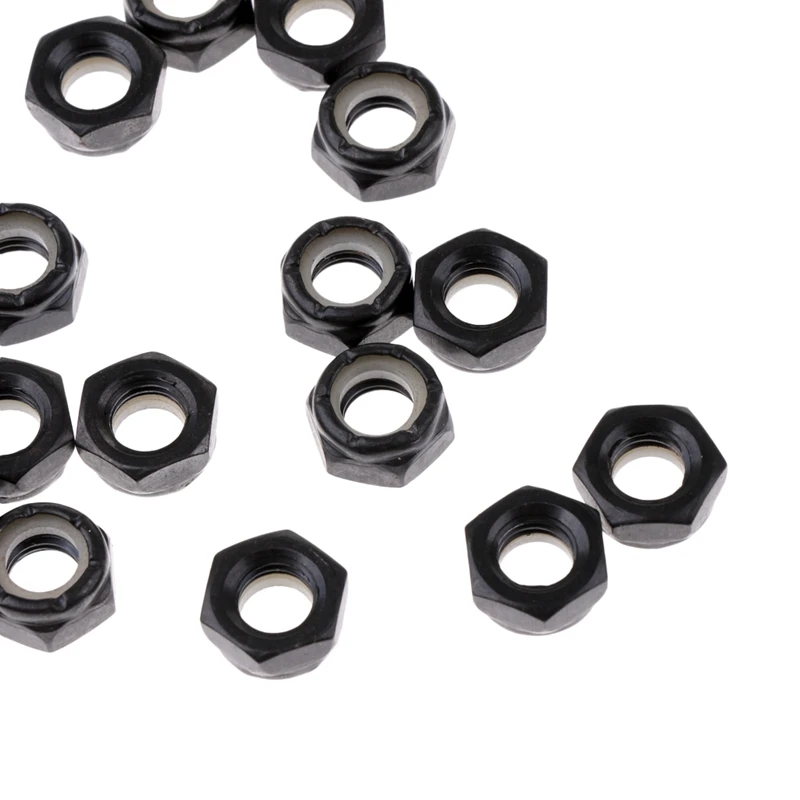 Sturdy Skateboard Longboard Trucks Wheels Replacement Axle Nuts Hardware Black Skateboard Trucks Axle Nuts