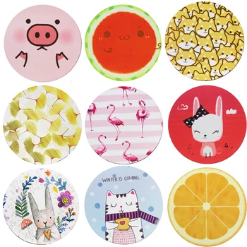 

CHYI Cute Cartoon Cat /Rabbit/Pig/ Iron Man Round Mousepad Mouse Pad Mat Non-Skid Rubber Computer Mouse Pad For Gift/Game/Office