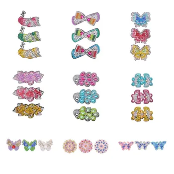 

3pcs/set DIY Full Drill Diamond Painting Hair Clip Brooches Butterfly Rhinestone Women Girls Hairpins Handmade Pin Headwear
