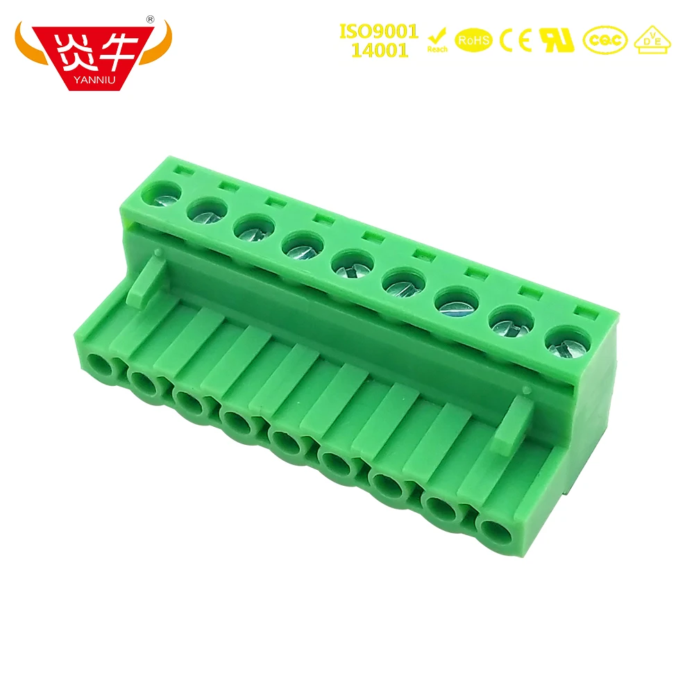 10Pcs 5.0mm 2EDGK 5ESDV KF2EDGK 5.0 2P ~24P PCB PLUG-IN TEMINAL BLOCKS SCREW CONNECTION PLUG MSTB 2,5/ 4-ST  PHOENIX CONTACT