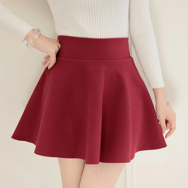 

9.9 Supply of Goods Skirt New Style High-waisted Short Pleated Skirt Base Solid Color Large Size Loose-Fit WOMEN'S Short Skirt