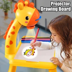 Writing Tablet Children Desk Montessori LED Projector Drawing Board Kids Painting Table Educational Learning Toys For Boy Girl
