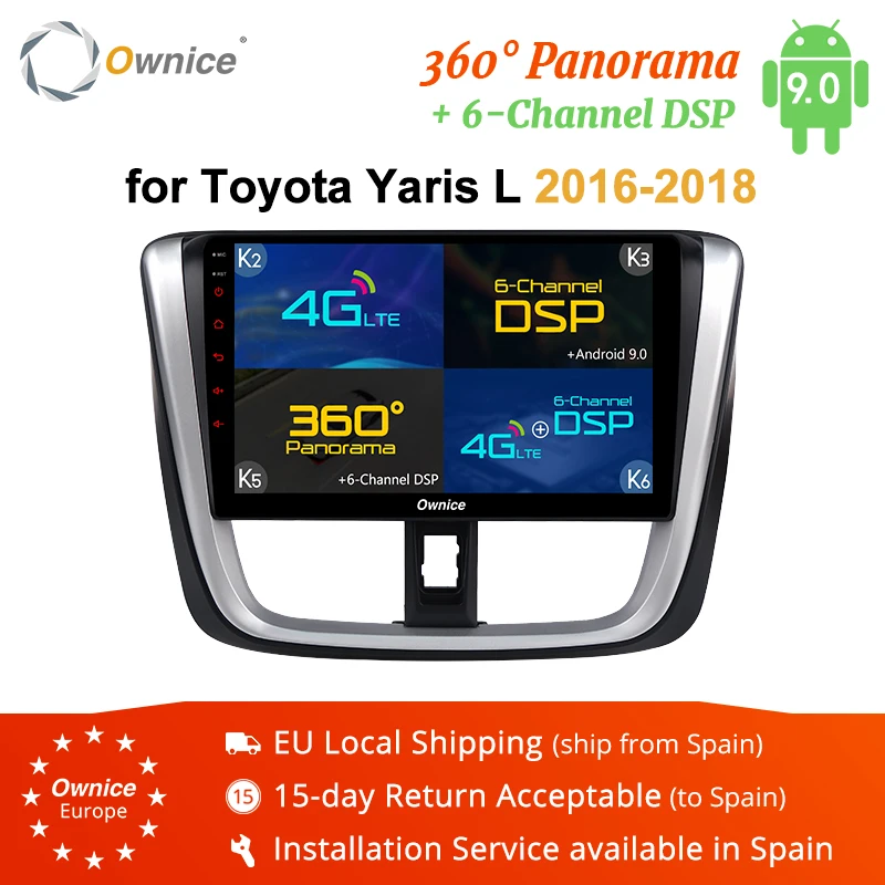 Ownice K1 K2 K3 K5 K6 2Din Android 9 0 авто радио dvd плеер для Toyota Yaris L 2016 2018 аудио 360 панорама DSP 4G