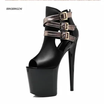 

BBZAI New pattern Europe and Stage performance America Women's Boots 20CM Big code Martin Short boots Fashion Show 34-45 46