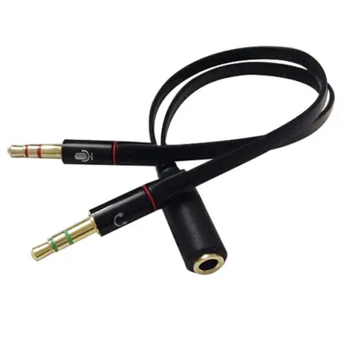 Splitter Earphone Adapter Audio 3.5mm Female to 2 Male Jack 3.5 Mic AUX Splitter Headset to PC Adapter Aux Cable