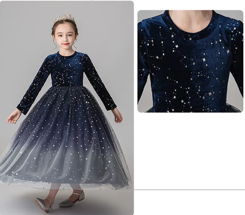 Flower Girl Dress for Girls Tutu Kids Clothing Elegent Long Sleeve Girls Dresses for Children Princess Party Custumes