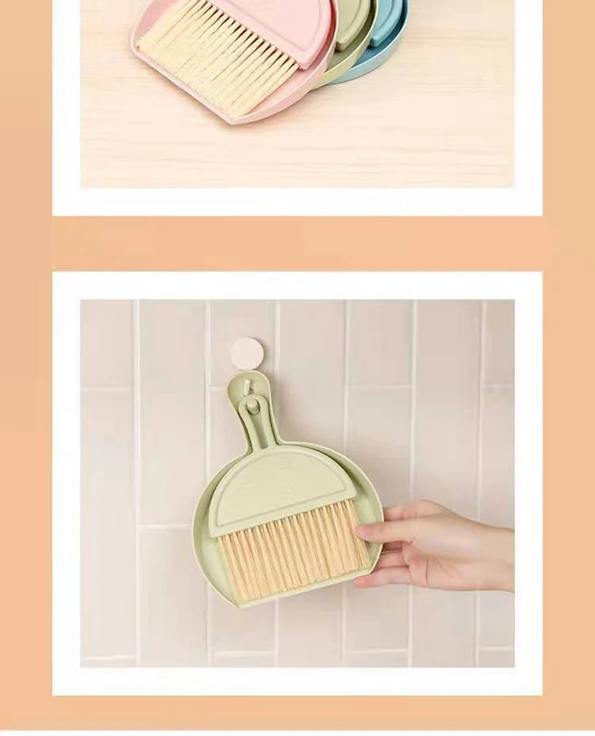 Small Home School Office Floor Dust Brooms and Dustpan Set Desktop Keyboard Cleaning Brush
