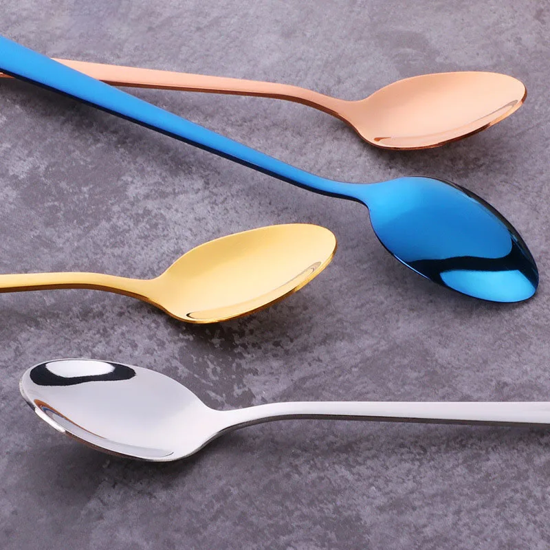 Long Handle Coffee Spoon Teaspoons Ice Cream Dessert Tea Spoon Stirring Spoon Barware Drinking Tool Kitchen Accessories