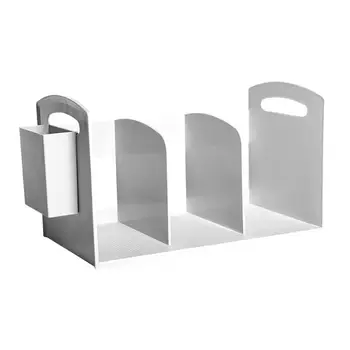 

OUNONA Multi Functional Book Rack Bookends Desk Storage Rack Bookcase Plastic for Home (White)